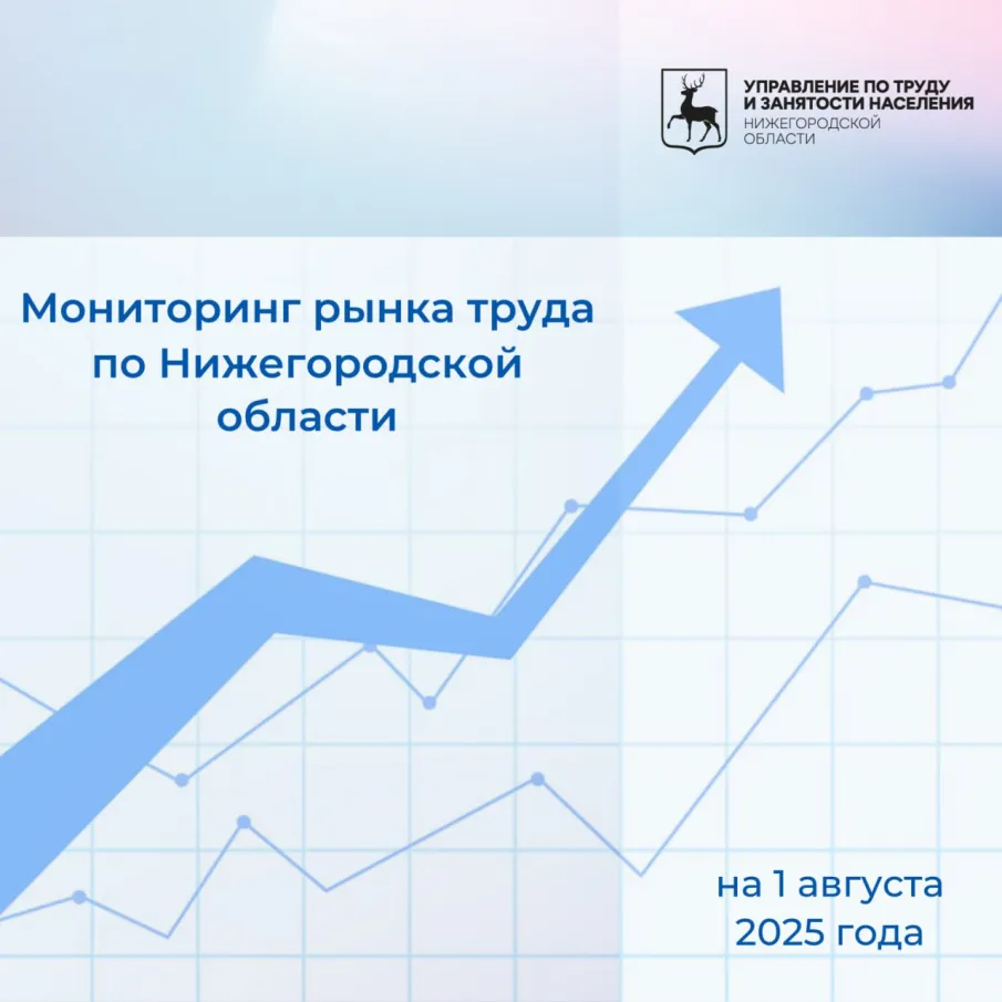 В Нижегородской области на 1 августа численность официально зарегистрированных безработных граждан составила 191 человек