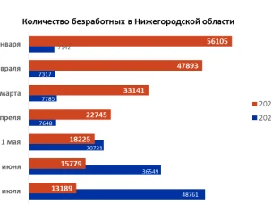 В Нижегородской области на 1 июля численность официально зарегистрированных безработных граждан составила 13 189 человек
