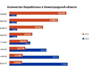 В Нижегородской области на 1 августа численность официально зарегистрированных безработных граждан составила 12 428 человек